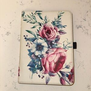 Floral Kindle Fire Tablet Case with Pink and Blue Design